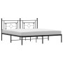 Estructura cama sin colchón con cabecero metal negro 180x200 cm