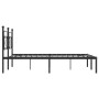 Estructura cama sin colchón con cabecero metal negro 180x200 cm