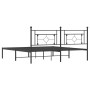 Estructura cama sin colchón con cabecero metal negro 180x200 cm