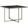 Set comedor jardín 9 pzas y cojines ratán sintético gris