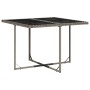 Set comedor de jardín 5 piezas con cojines ratán sintético gris
