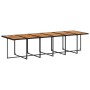 Set comedor de jardín con cojines 13 pzas ratán sintético negro