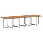 Set comedor de jardín 17 pzas y cojines ratán sintético gris