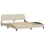 Cama sin colchón tela color crema 180x200 cm
