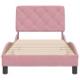 Estructura de cama sin colchón terciopelo rosa 90x200 cm