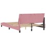 Estructura de cama sin colchón terciopelo rosa 140x190 cm