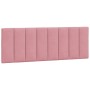 Estructura de cama sin colchón terciopelo rosa 140x190 cm