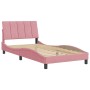Estructura de cama sin colchón terciopelo rosa 100x200 cm