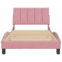 Estructura de cama sin colchón terciopelo rosa 100x200 cm