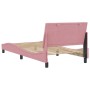 Estructura de cama sin colchón terciopelo rosa 100x200 cm