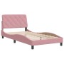 Estructura de cama sin colchón terciopelo rosa 100x200 cm