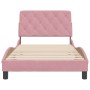 Estructura de cama sin colchón terciopelo rosa 100x200 cm