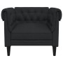 Sillón Chesterfield de tela negro