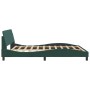 Estructura cama sin colchón terciopelo verde oscuro 180x200 cm