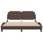 Estructura de cama sin colchón cuero sintético marrón 160x200cm