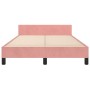Estructura de cama sin colchón terciopelo rosa 120x190 cm