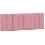 Cama con colchón terciopelo rosa 140x200 cm