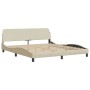 Cama con colchón de tela color crema 180x200 cm