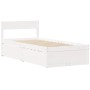 Estructura de cama sin colchón madera maciza blanca 90x190 cm