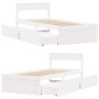Estructura de cama sin colchón madera maciza blanca 90x190 cm