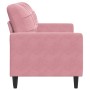 Sofá de 2 plazas terciopelo rosa 140 cm