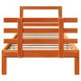 Estructura cama con cabecero madera pino marrón cera 90x200 cm