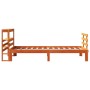 Estructura cama con cabecero madera pino marrón cera 90x200 cm