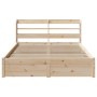 Estructura de cama con cabecero madera maciza pino 120x190 cm