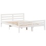 Estructura de cama con cabecero madera pino blanco 135x190 cm