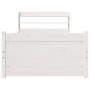Estructura de cama con cabecero madera pino blanco 75x190 cm
