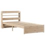 Estructura de cama con cabecero madera maciza pino 100x200 cm