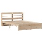 Estructura de cama con cabecero madera maciza pino 135x190 cm