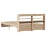 Estructura de cama con cabecero madera maciza pino 135x190 cm