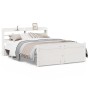Estructura de cama con cabecero madera pino blanco 135x190 cm