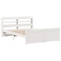 Estructura de cama con cabecero madera pino blanco 135x190 cm