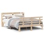 Estructura de cama con cabecero madera maciza pino 160x200 cm