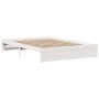 Estructura de cama con cabecero madera de pino blanco 150x200cm