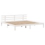 Estructura de cama con cabecero sin colchón blanco 180x200 cm
