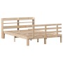 Estructura de cama con cabecero madera de pino blanco 150x200cm