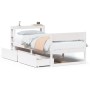 Estructura de cama sin colchón madera maciza blanca 90x190 cm