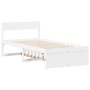 Estructura de cama sin colchón madera maciza blanca 90x190 cm