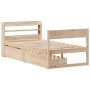 Estructura de cama sin colchón madera maciza de pino 100x200 cm