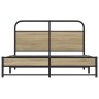 Estructura de cama sin colchón 140x190 cm madera roble ahumado