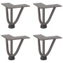 Patas mesa tipo horquilla 4 uds acero macizo acero natural 10cm