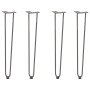 Patas mesa tipo horquilla 4 uds acero macizo acero natural 72cm