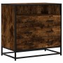 Cómoda de madera contrachapada roble ahumado 70x41x70 cm