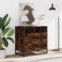 Cómoda de madera contrachapada roble ahumado 70x41x70 cm
