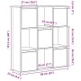 Estantería de madera de ingeniería gris sonoma 89x24x101,5 cm
