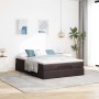 Estructura cama otomana colchón tela marrón oscuro 140x200cm