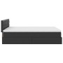 Estructura cama otomana colchón cuero sintético negro 140x200cm